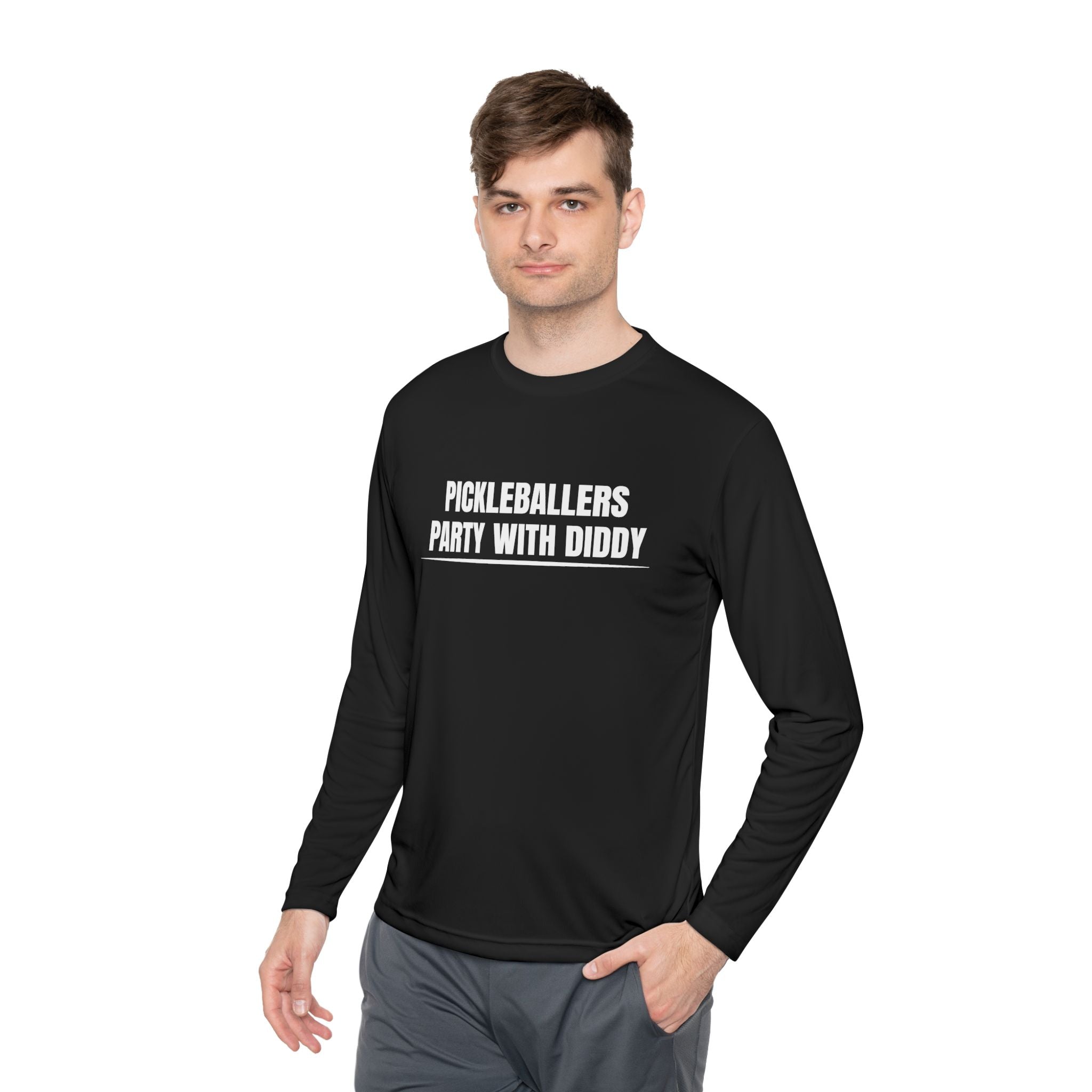 PICKLEBALLERS PARTY WITH DIDDY – MEN’S BLACK LONG SLEEVE SHIRT