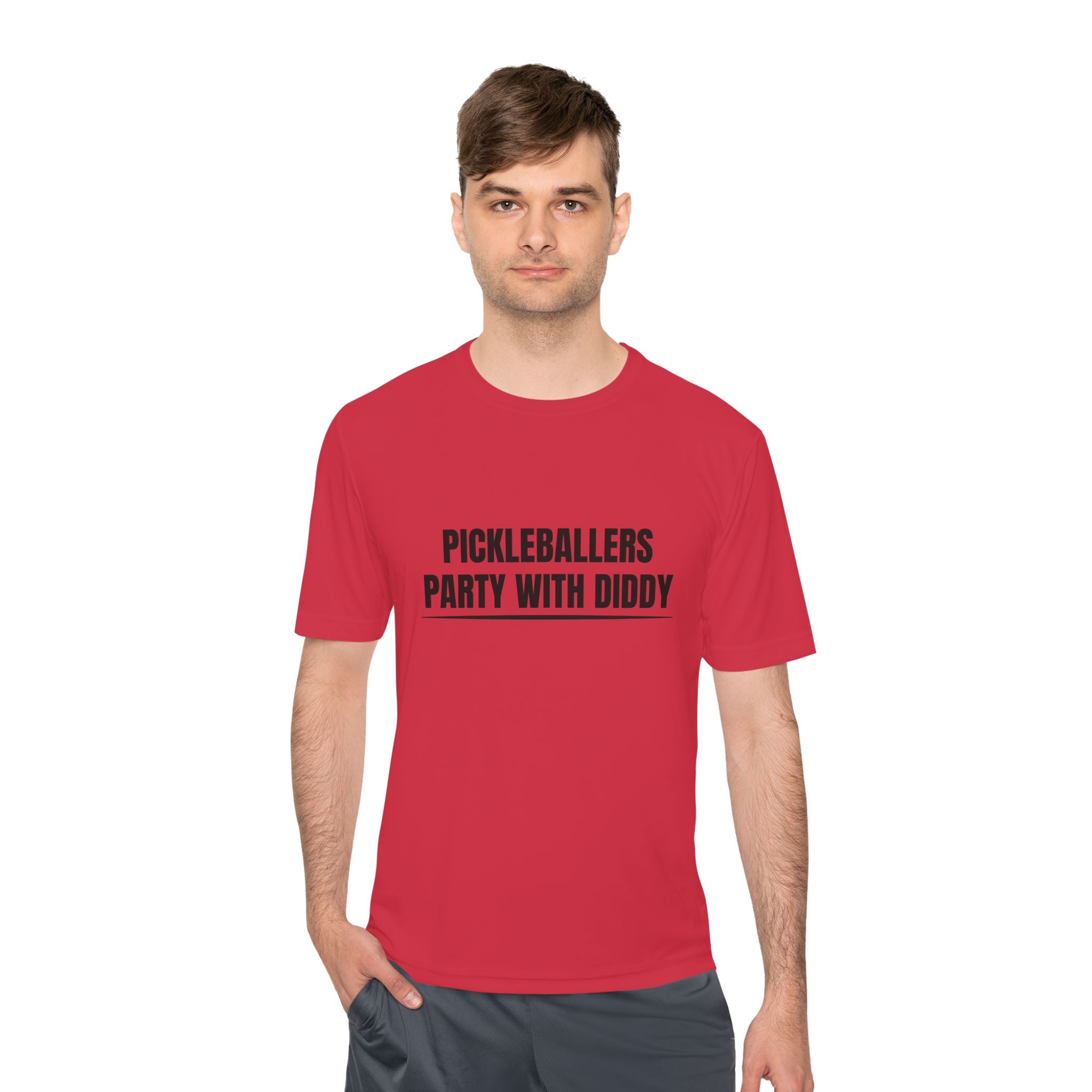 PICKLEBALLERS PARTY WITH DIDDY – MEN’S RED T-SHIRT