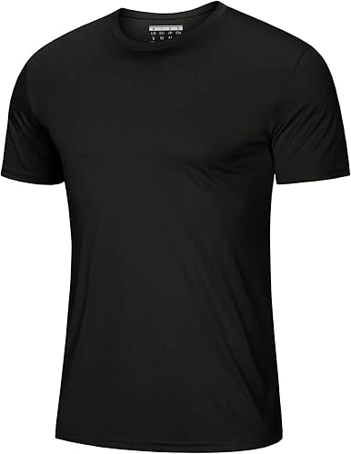 Men’s Short Sleeve Quick Dry Moisture Wicking Active Crew Neck T Shirt - Athletic Running Gym Workout Tee