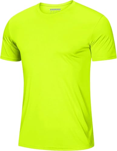 Men’s Short Sleeve Quick Dry Moisture Wicking Active Crew Neck T Shirt - Athletic Running Gym Workout Tee