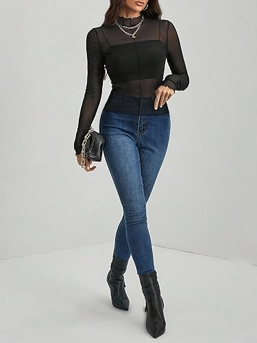 SOFIA'S CHOICE Women Long Sleeve Shirt Spring Going Out Fall Winter Sexy Top