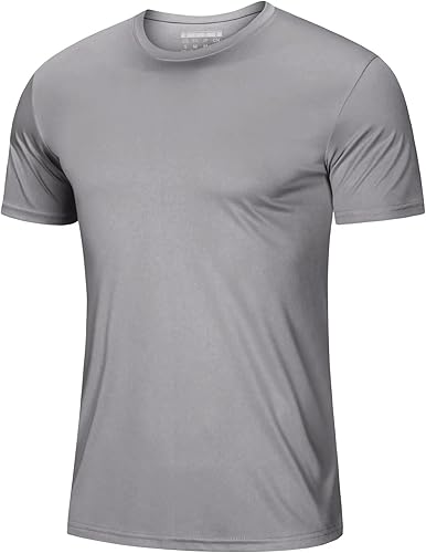 Men’s Short Sleeve Quick Dry Moisture Wicking Active Crew Neck T Shirt - Athletic Running Gym Workout Tee