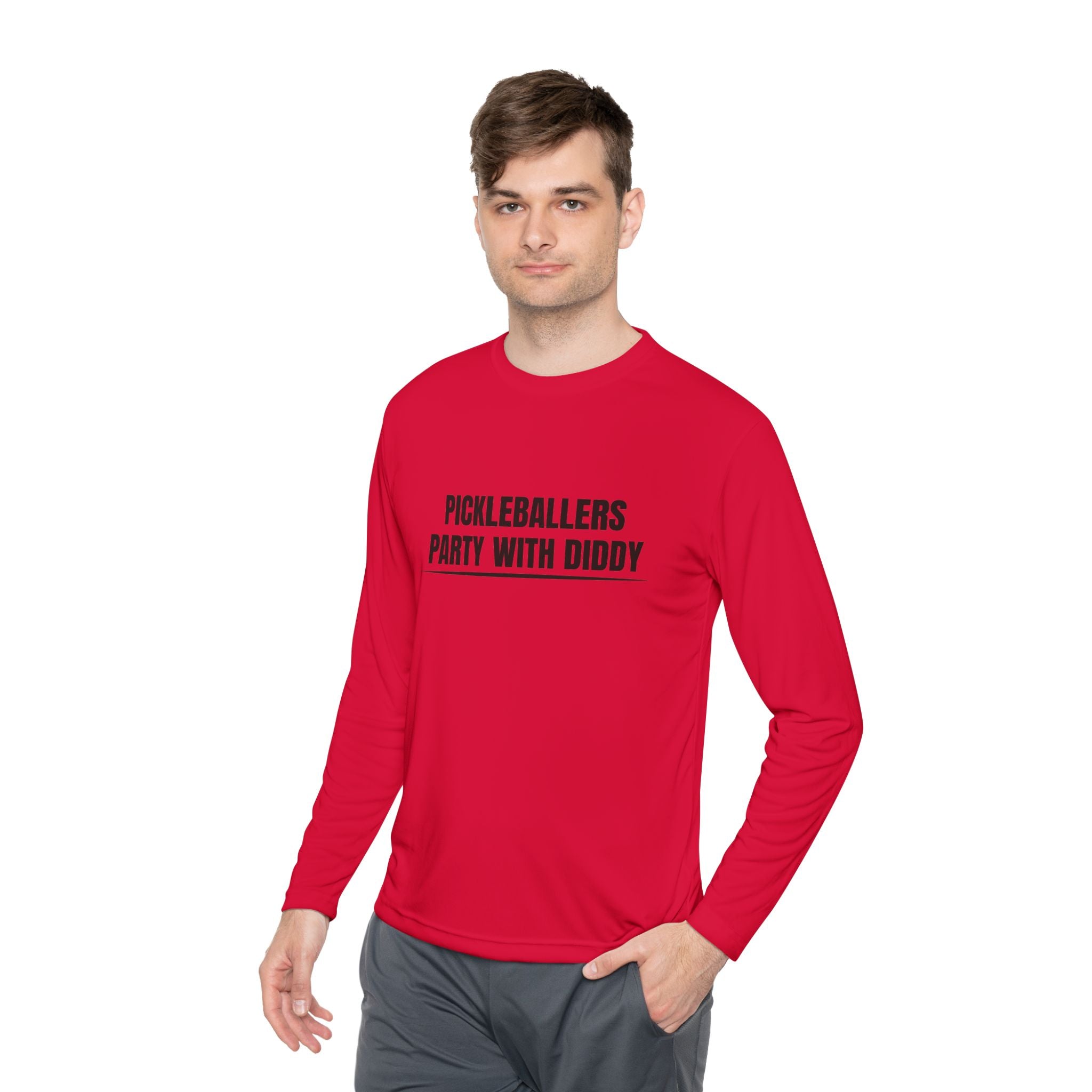 PICKLEBALLERS PARTY WITH DIDDY – MEN’S RED LONG SLEEVE SHIRT