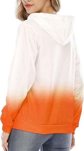 HVEPUO Womens Hoodies Fall Long Sleeve Drawstring Pullover Tops With Pockets Girls' Fashion Loose Casual Sweatshirt For Women