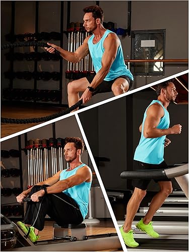 TACVASEN Men's Workout Tank Tops Sleeveless UPF 50+ Summer Sun Shirts Quick Dry for Running Swim Gym Beach
