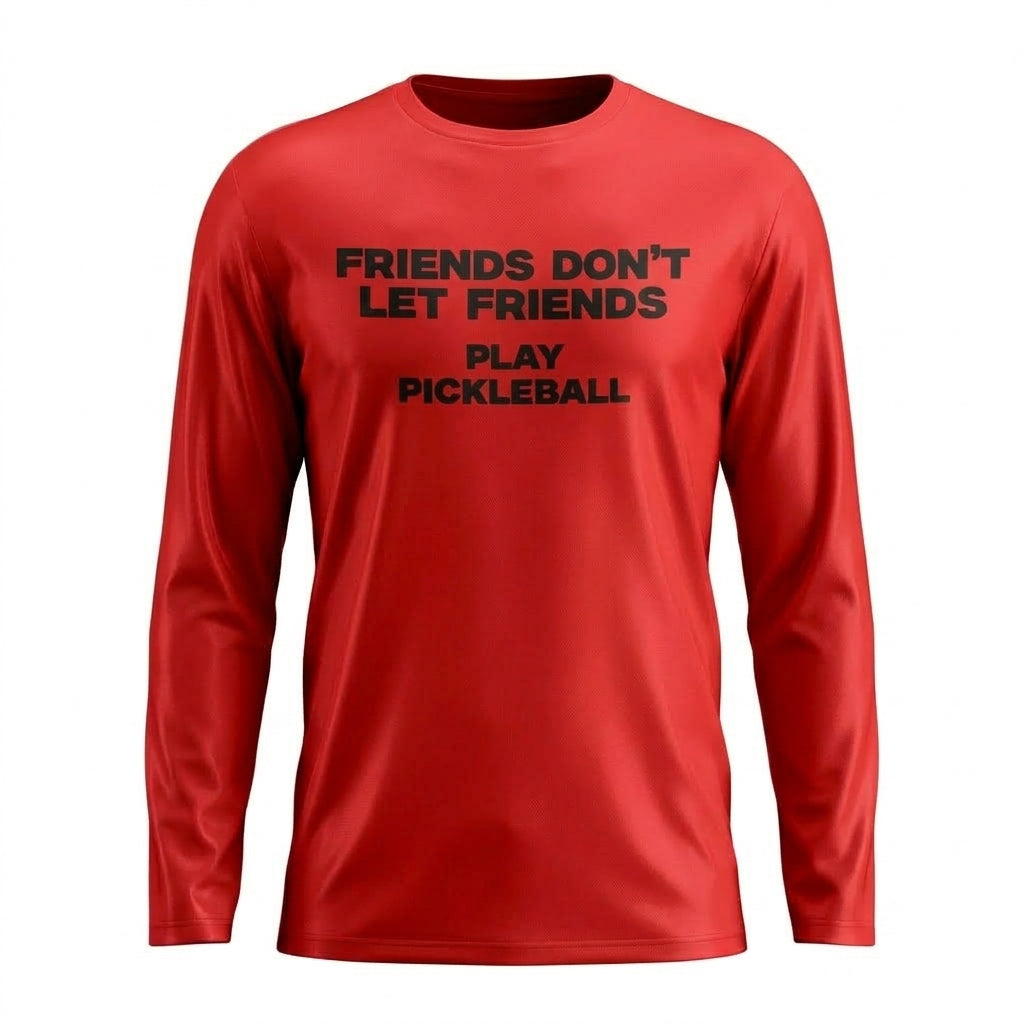 FRIENDS DON’T LET FRIENDS PLAY PICKLEBALL – MEN’S GRAPHIC LONG SLEEVE SHIRT
