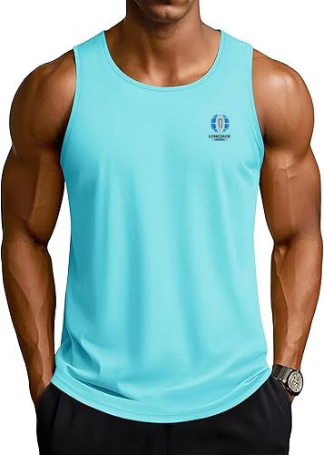 Men's Workout Tank Tops Sleeveless UPF 50+ Summer Sun Shirts Quick Dry for Running Swim Gym Beach
