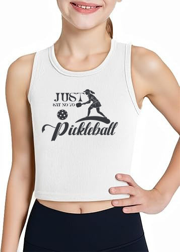 Girls Tank Tops Kids Athletic Ribbed Knit Sleeveless Crop Tops Basic Camisole 5-14 Years